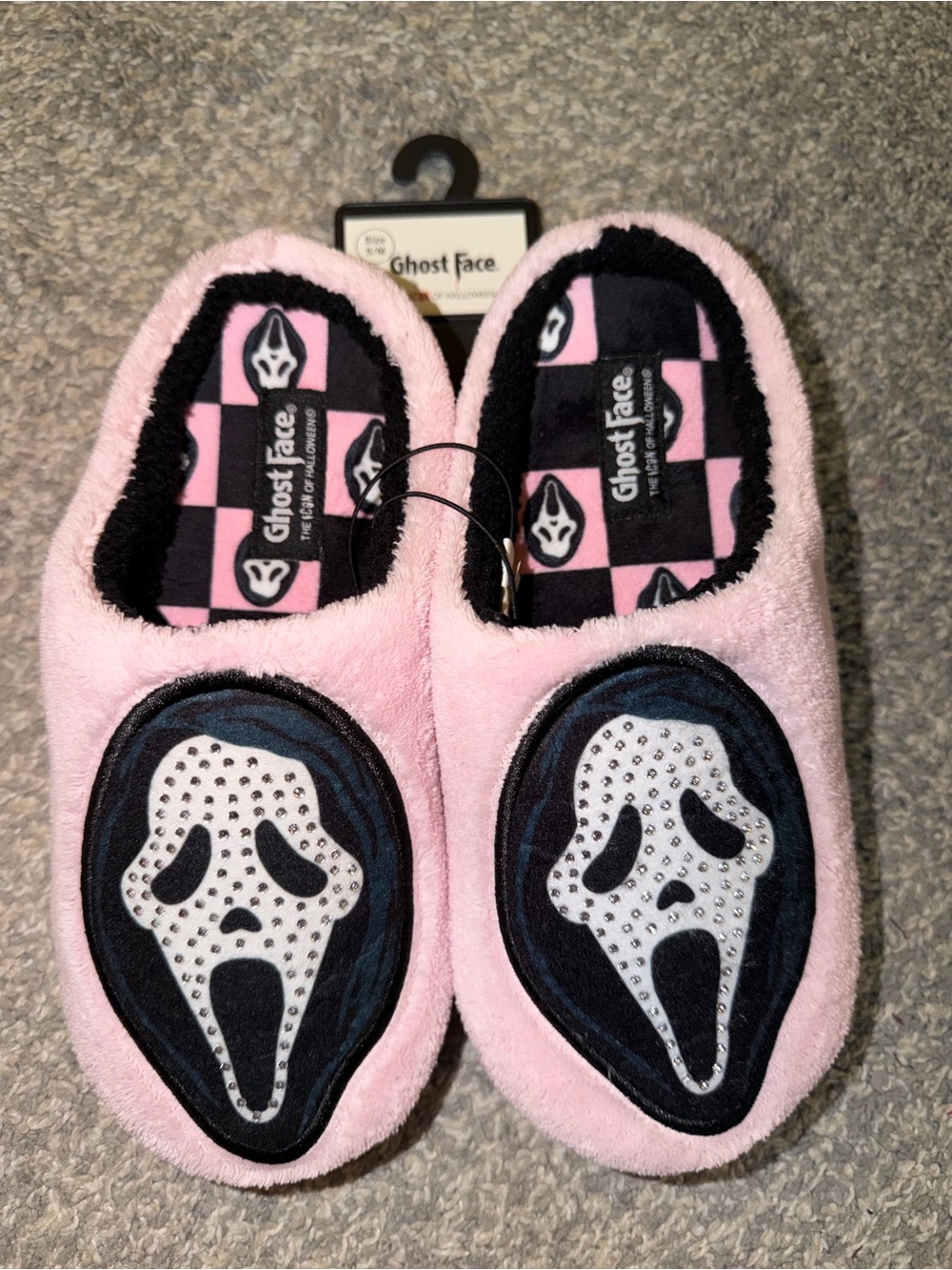 Rhinestone Ghost Face Slippers - Picture 5 of 8